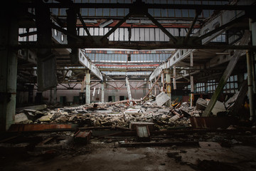 Damaged Roof in Jupiter Factory, Chernobyl Exclusion Zone 2019