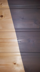 Before and After painting old wooden fence with wood grey paint renovation concept