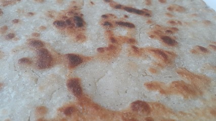 Closeup view of of traditional home made bread called Jawar roti or bhakri