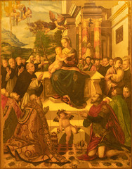 Obraz na płótnie Canvas CATANIA, ITALY - APRIL 7, 2018: The painting Madonna of Rosary in church Chiesa di San Domenico by Innocenzo Francucci da Imola (1531).