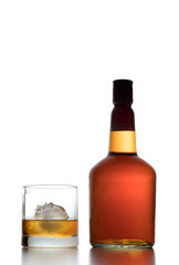 Whiskey bottle on a white background