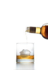 Whiskey bottle on a white background