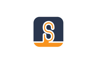 orange blue letter S alphabet logo design icon for company or business