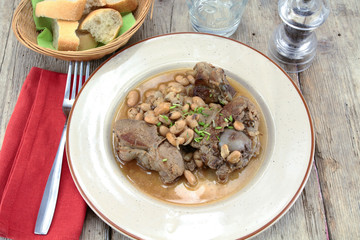 fried lamb and white beans