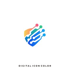 Shield Colorful Illustration Vector Design Template