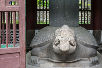 Turtle statue in Pyochung pavilion, Kaesong-City, North Korea