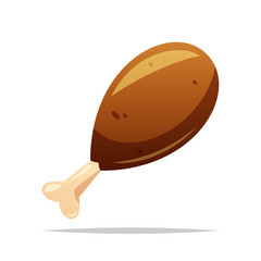 Roasted chicken leg vector isolated illustration