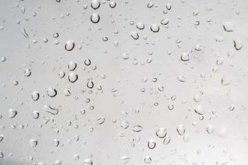 Water drops over a glass surface