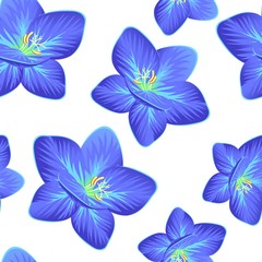 Vector pattern with blooming freesias