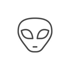 Alien face line outline icon