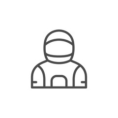 Astronaut costume line outline icon