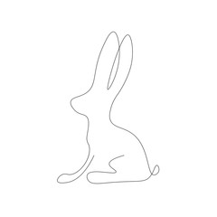 Bunny rabbit, one lines drawing vector illustration