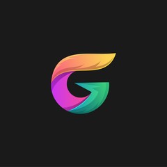 Obraz premium Letter G Colorful Illustration Vector Design Template