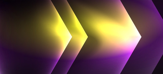 Shiny hexagon neon template. Futuristic digital technology concept. Vector abstract graphic design.