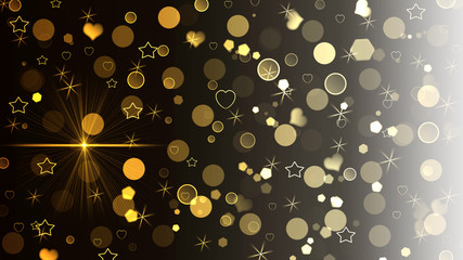 Background of abstract glitter lights. gold and black.