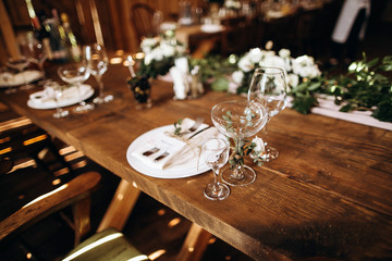 Wedding decoration rustic style. Wedding decor.