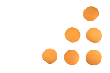 Burger bread isolated on white background.