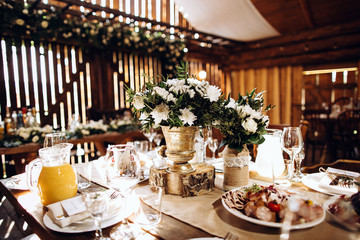 Wedding decoration rustic style. Wedding decor.