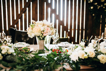 Wedding decoration rustic style. Wedding decor.