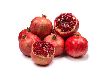 Sweet pomegranate isolated on white background.