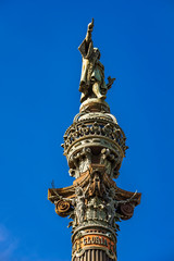 Monument of Christopher Columbus in Barcelona, Spain