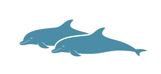 Obraz premium Dolphin logo. Isolated dolphin on white background. 