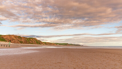 The beach and cliffs in St Bees near Whitehaven, Cumbria, England, UK