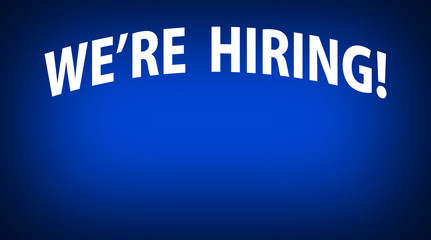 WE'RE HIRING! の文字