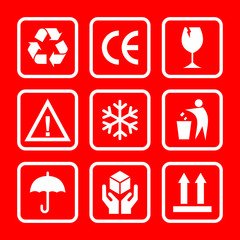 packaging product caution icon vector symbol