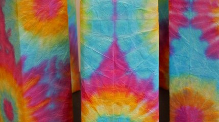Buntes abstraktese Hippiemuster Textil Batik Regenbogen