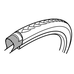 Bicycle road tire with protection