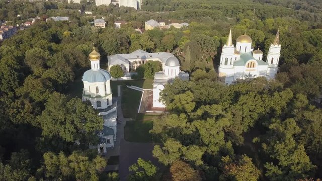 Collegium, Boris and Gleb Cathedral and Savior Transfiguration Cathedral Churches in historical and touristic center of Chernihiv, Ukraine