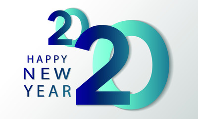 Happy new year 2020 design for calendar, greeting cards, invitation card, gift box. Vector EPS 10.