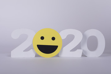 2020 white year number new year sylvester.