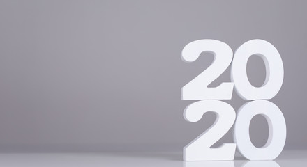 2020 white year number new year sylvester.