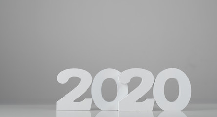 2020 white year number new year sylvester.