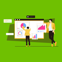  businessman presentation statistic concept illustration