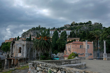Fototapeta na wymiar Taormina famous touristic town on Sicily, Italy