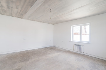 Russia, Moscow- July 06, 2019: interior room apartment. rough repair for self-finishing. finishing stage of construction. townhouse