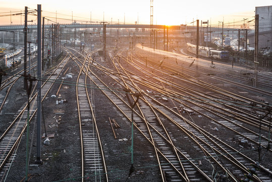 complexe railway station at sunrise 