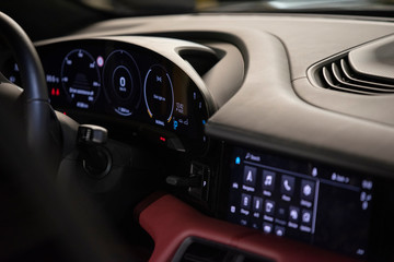 Porsche Taycan prototype electric car interior