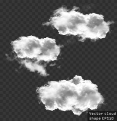 Clouds vector collection, cloud shapes illustration