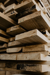 Fototapeta na wymiar Wooden texture plan in the warehouse