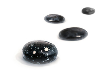wet beach pebbles, on white