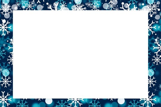 blue frame with snowflakes