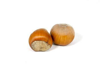 Obraz premium Hazelnuts on a white background