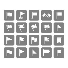 set of flag icon vector design symbol