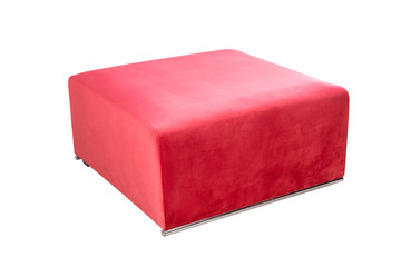 Pufik velvet brightly red with chrome insert