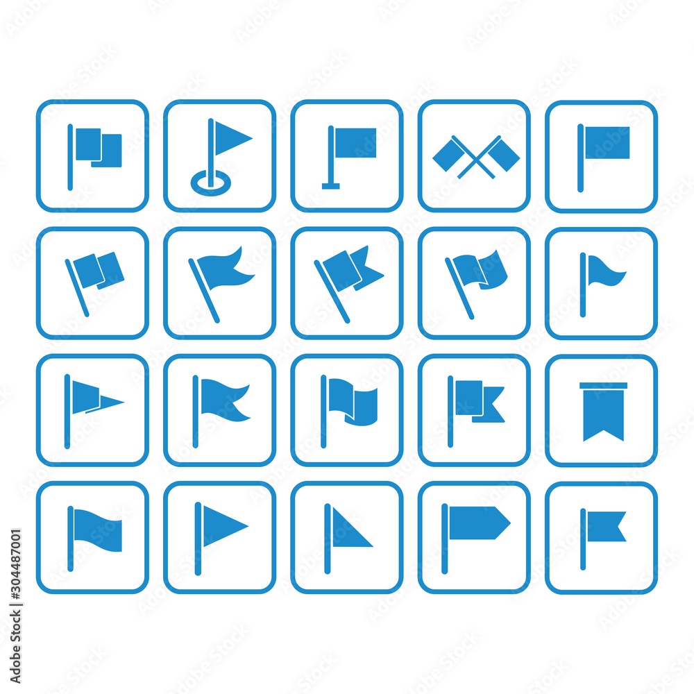 Poster set of flag icon vector design symbol