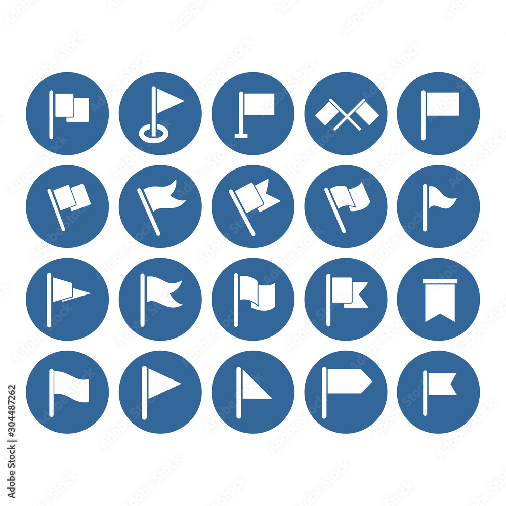 Poster set of flag icon vector design symbol